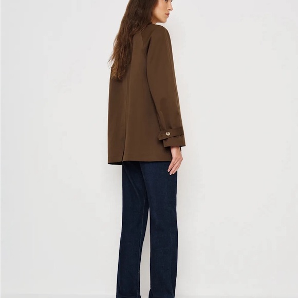 Reformation Olive-Tan Trench Coat with Button Front - Picture 10 of 10